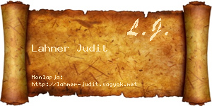 Lahner Judit névjegykártya